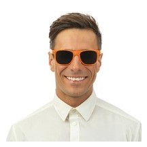 Lunettes Blues Brothers Orange Fluo pas cher | Fiesta Factory