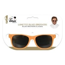Lunettes Blues Brothers Orange Fluo pas cher | Fiesta Factory
