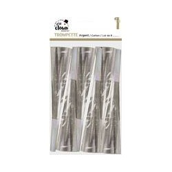 Trompettes en Carton Argent – Lot de 6 - 30180 - Cotillons