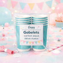 8 Gobelets carton aqua 250 ml – Gappy - 142948 - Gobelets en carton