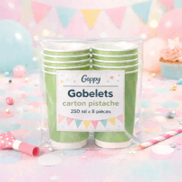8 Gobelets carton pistache 250 ml – Gappy - 142936 - Gobelets en carton