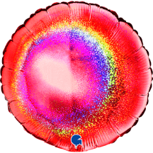 Ballon Rond Glitter Holographique Rose Gold 45 cm pas cher | Fiesta Factory