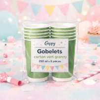 8 Gobelets carton vert granny 250 ml – Gappy - 142941 - Gobelets en carton