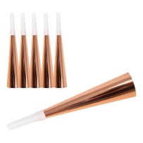 Trompettes en Carton Rose Gold – Lot de 6 - 30182 - Cotillons