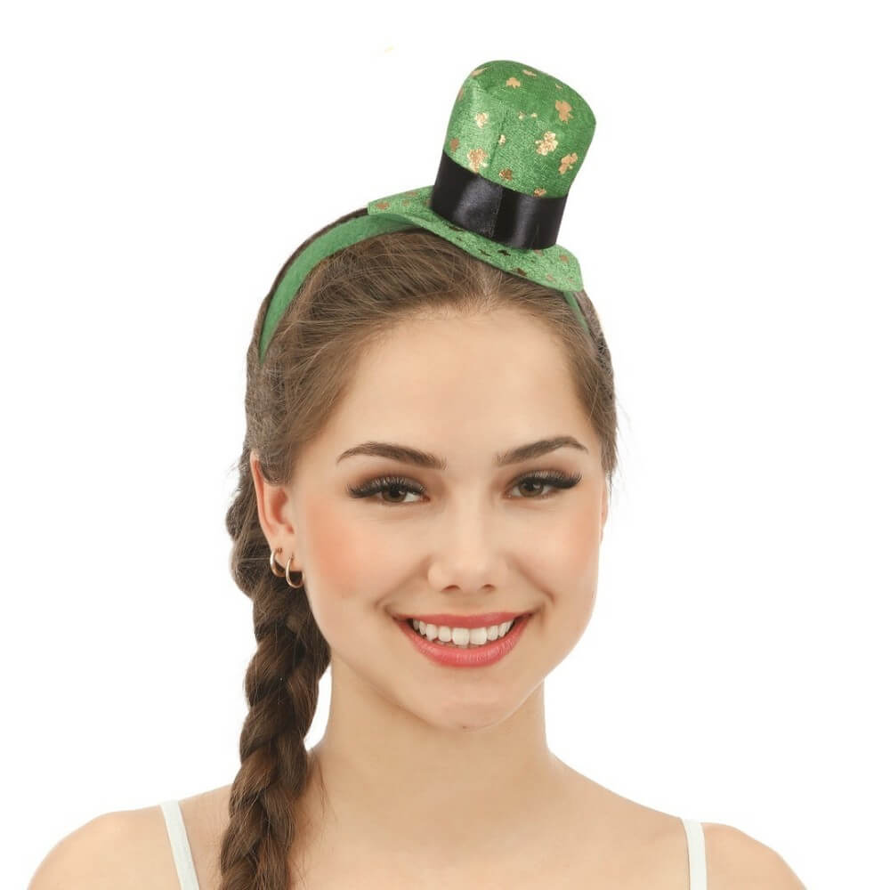 Serre-tête St Patrick – Mini chapeau vert - 10056 - Serre-tête