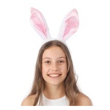 Serre-tête oreilles de lapin – Rose ou blanc - 14000 - Serre-tête