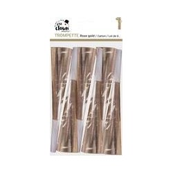 Trompettes en Carton Rose Gold – Lot de 6 - 30182 - Cotillons