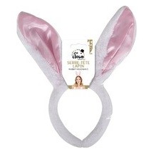 Serre-tête oreilles de lapin – Rose ou blanc - 14000 - Serre-tête