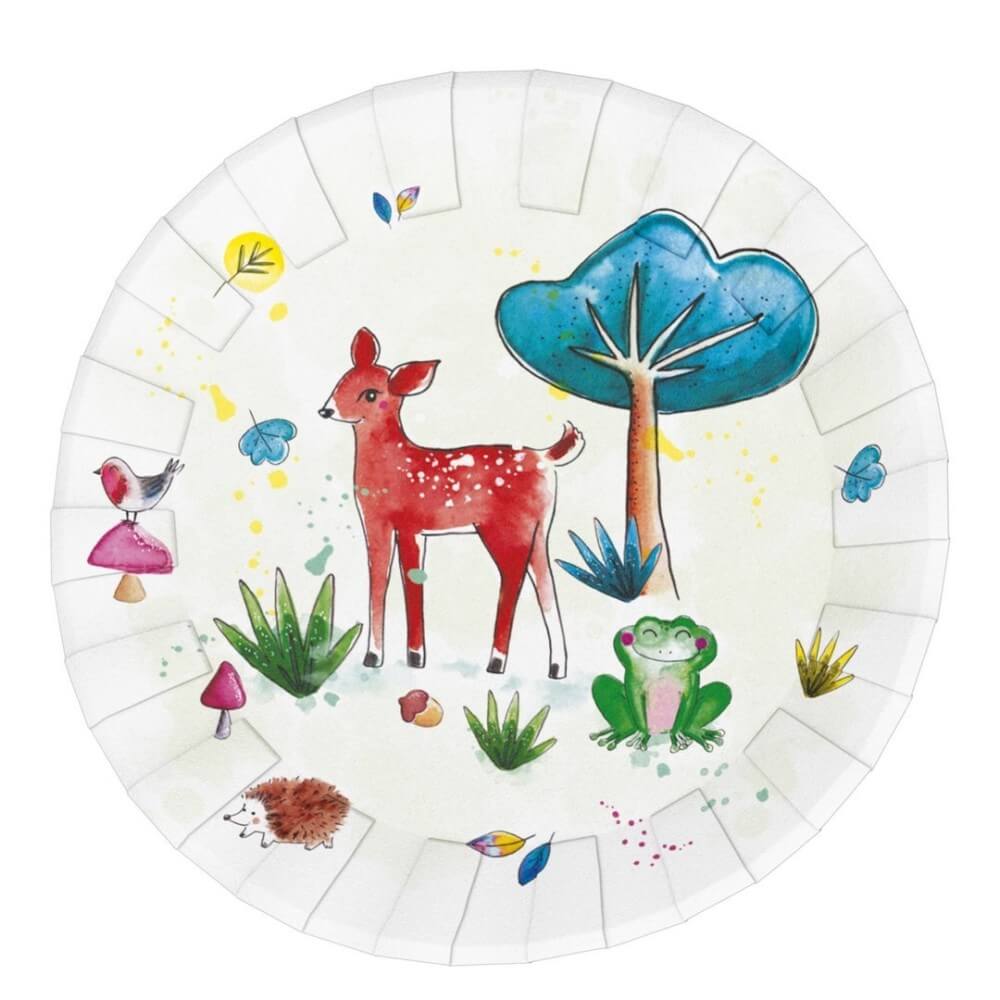 Assiettes 23 cm Animaux de la Forêt – Lot de 8 – Fiesta Factory pas cher