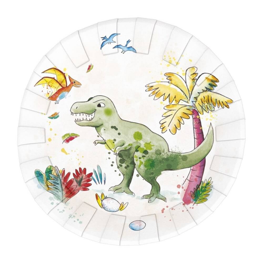 Assiettes 23 cm Dinosaures – Lot de 8 - 22470 - Gobelets & Assiettes à Thème
