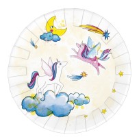 Assiettes 23 cm Licornes – Lot de 8 – Fiesta Factory pas cher