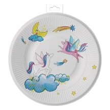 Assiettes 23 cm Licornes – Lot de 8 - 22471 - Gobelets & Assiettes à Thème