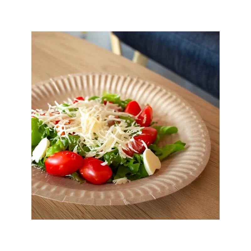 Assiettes Rondes Carton Kraft Ø 23 cm – Paquet de 50 - G10031 - Assiettes en carton & bois