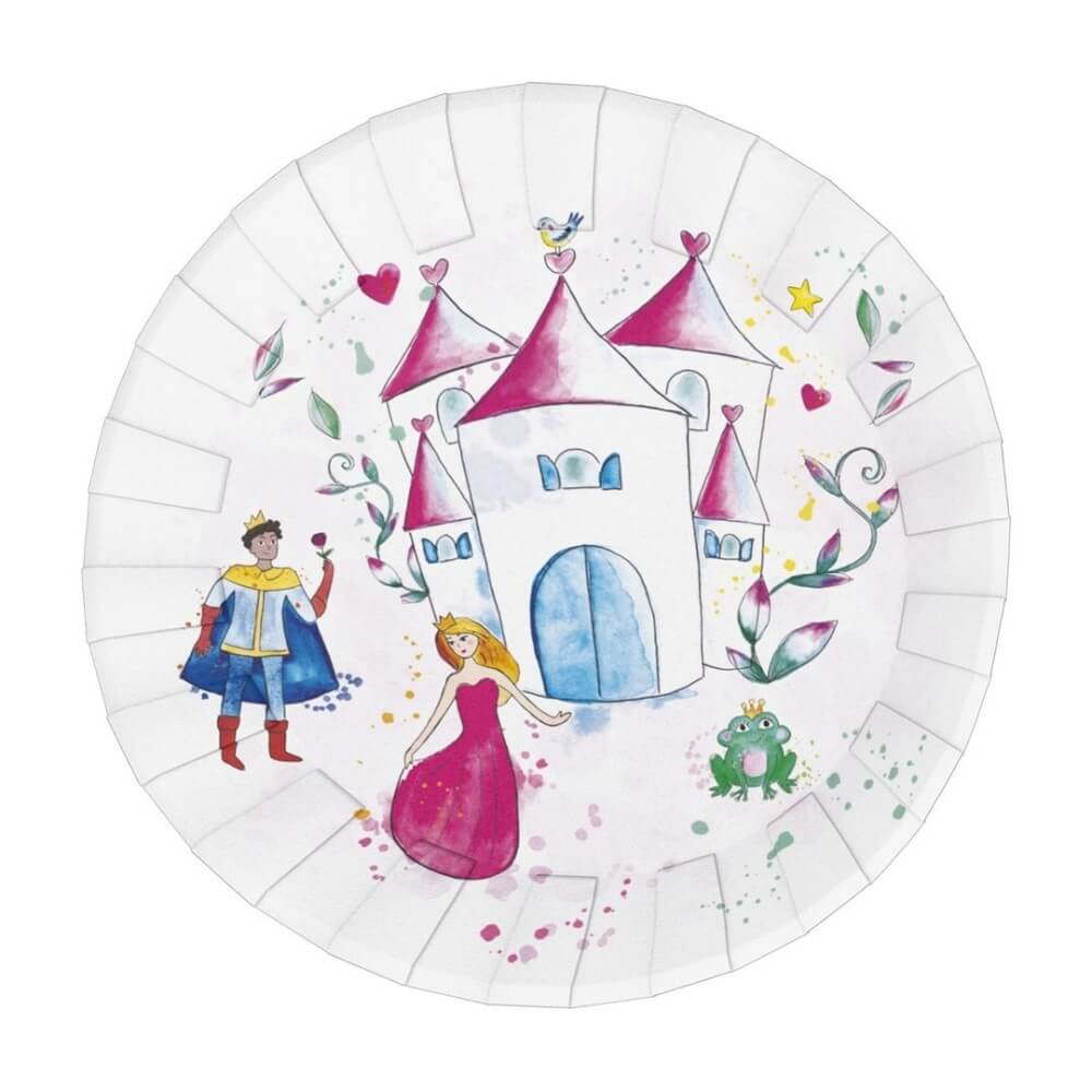 Assiettes 23 cm Princesses – Lot de 8 - 22473 - Gobelets & Assiettes à Thème