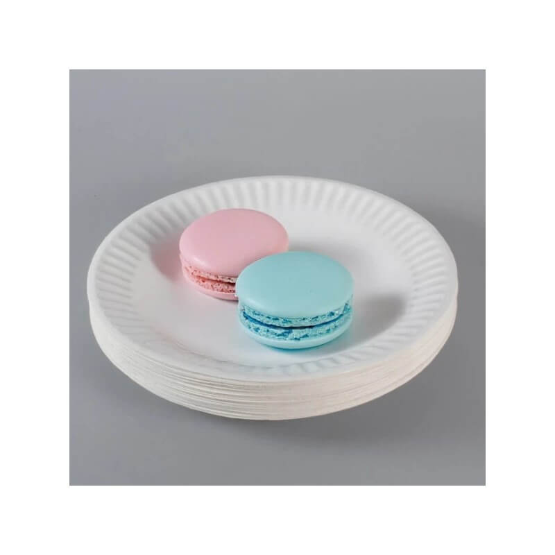 Assiettes Rondes Carton Blanc Ø 15 cm – Paquet de 100 - ZASCA150 - Assiettes en carton & bois