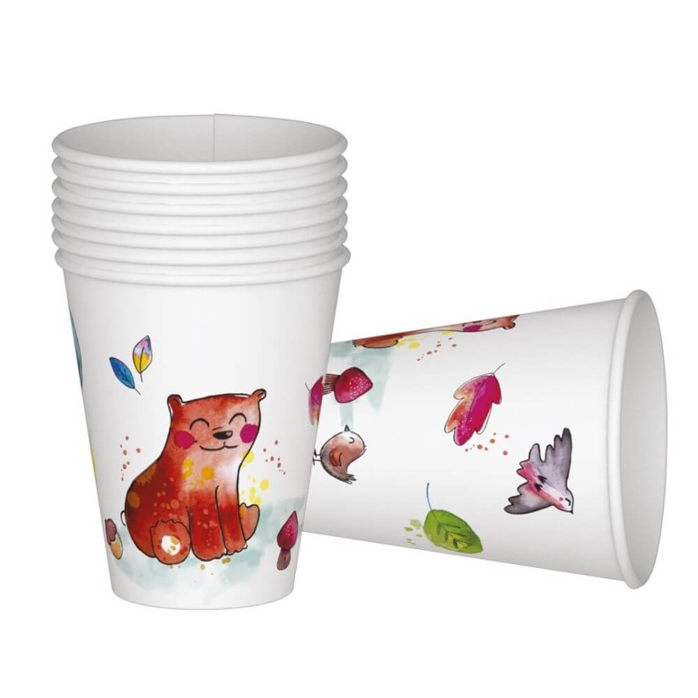 Gobelets Animaux de la Forêt – Lot de 8 - 22475 - Gobelets & Assiettes à Thème