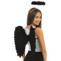 Serre-tête auréole d’ange noir pas cher | Fiesta Factory