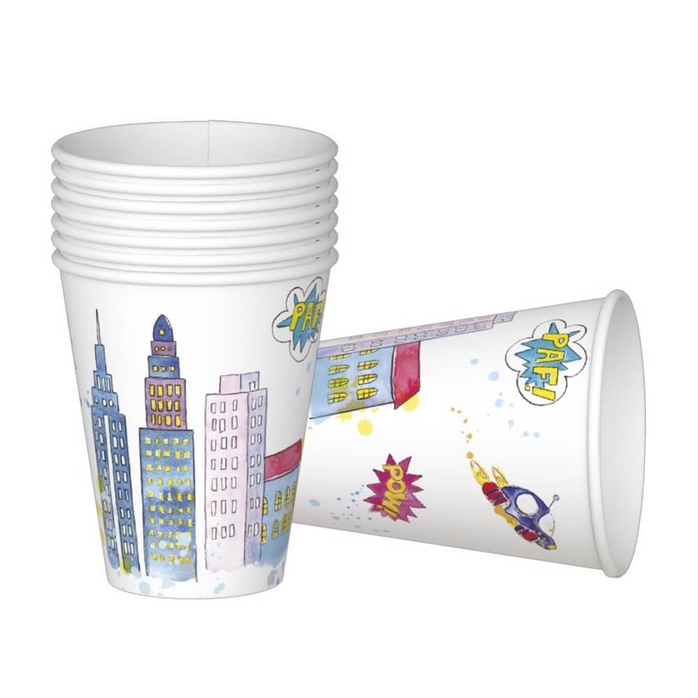 Gobelets Super Héros – Lot de 8 – Fiesta Factory pas cher
