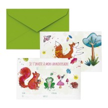 Cartons invitation Animaux de la Forêt – Lot de 8 - 22481 - Cartons d’Invitation