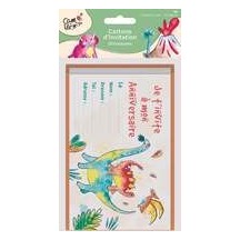 Cartons invitation Dinosaures – Lot de 8 - 22482 - Cartons d’Invitation
