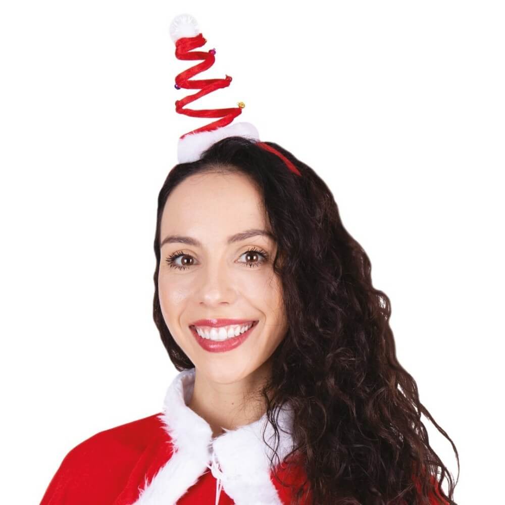 Serre-tête Sapin de Noël à Ressort – Rouge - 22374 - Serre-tête