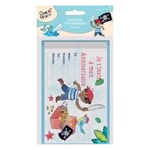 Cartons invitation Pirates – Lot de 8 - 22484 - Cartons d’Invitation