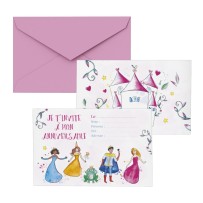 Cartons invitation Princesses – Lot de 8 – Fiesta Factory pas cher