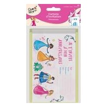 Cartons invitation Princesses – Lot de 8 - 22485 - Cartons d’Invitation