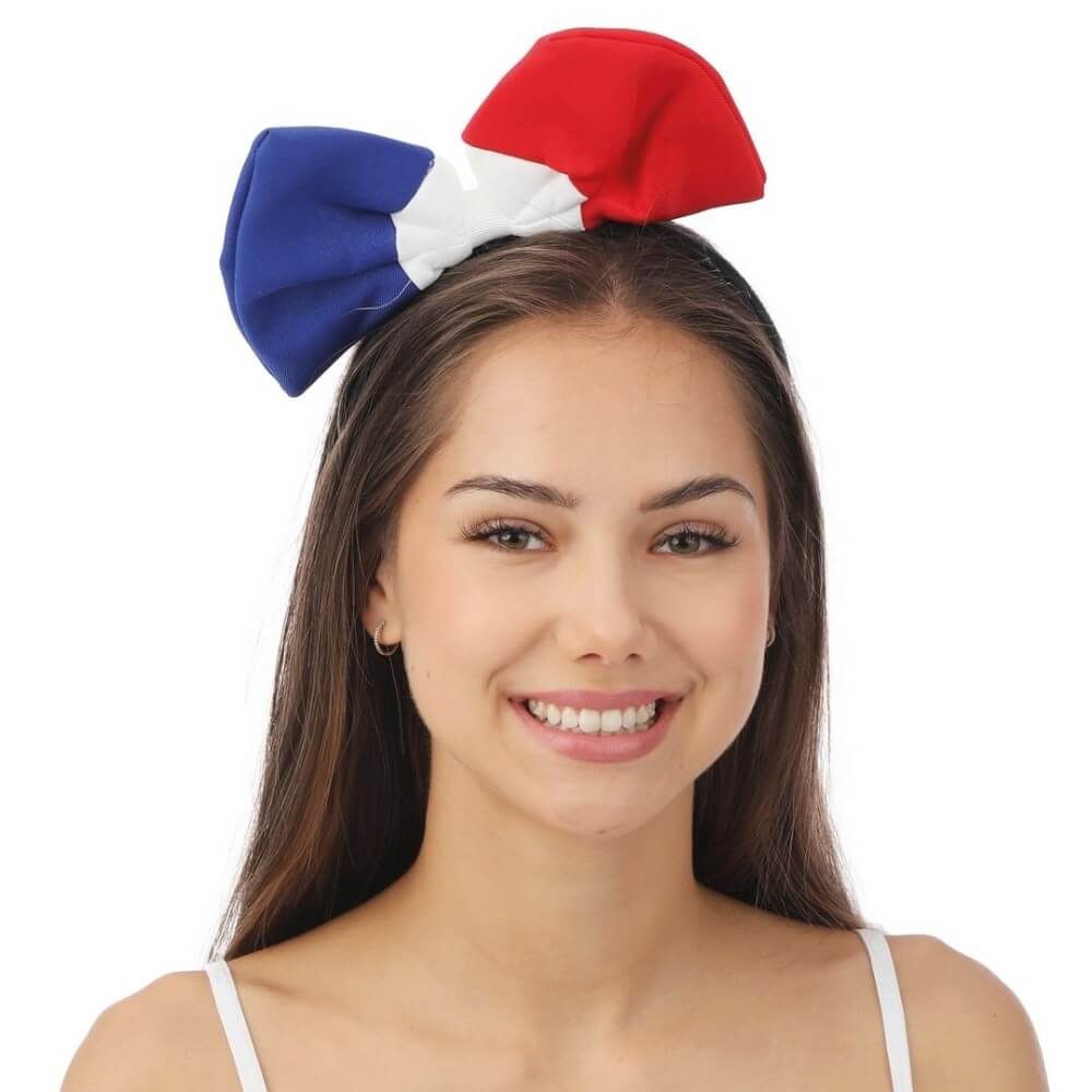 Serre-tête Nœud Papillon – Bleu Blanc Rouge - 22397 - Serre-tête