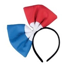 Serre-tête Nœud Papillon – Bleu Blanc Rouge - 22397 - Serre-tête