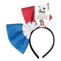 Serre-tête Nœud Papillon – Bleu Blanc Rouge - 22397 - Serre-tête
