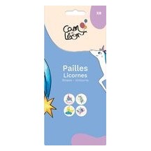 Pailles Licornes – Lot de 8 - 22501 - Pailles, Pics & Agitateurs