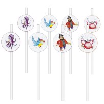 Pailles Pirates – Lot de 8 – Fiesta Factory pas cher