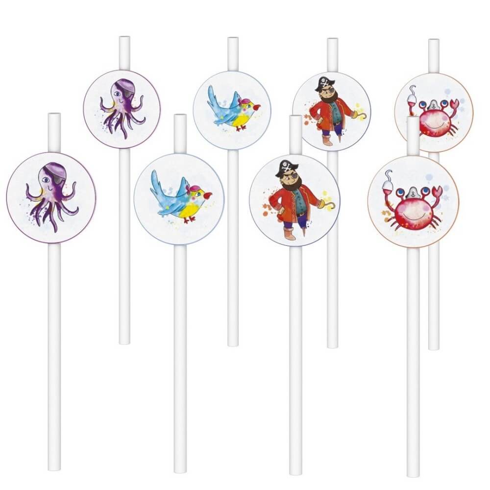 Pailles Pirates – Lot de 8 – Fiesta Factory pas cher