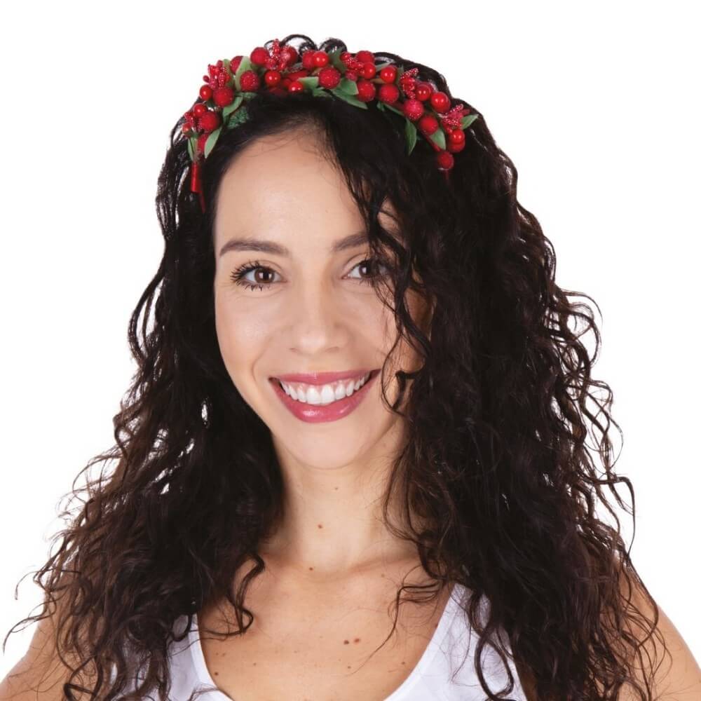 Serre-tête Noël Baies Rouges - 22778 - Serre-tête