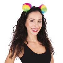 Serre-tête Oreilles Pompons Multicolore pas cher | Fiesta Factory