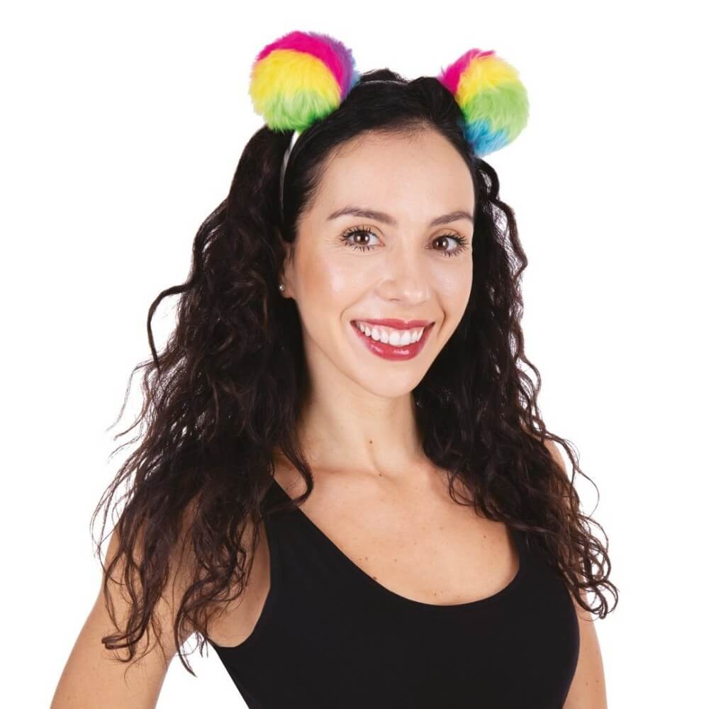 Serre-tête Oreilles Pompons – Multicolore - 22948 - Serre-tête