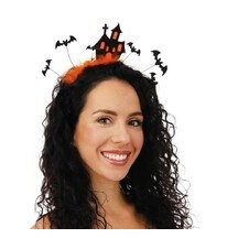 Serre-tête Maison Hantée Orange Noir pas cher | Fiesta Factory