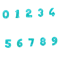 Ballon Aluminium Chiffre Holo Turquoise 1M 40 pouces 0 à 9 | Fiesta Factory à petit prix
