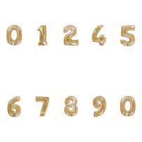 Ballon Aluminium Chiffre Holo Or 1M 40 pouces 0 à 9 | Fiesta Factory à petit prix