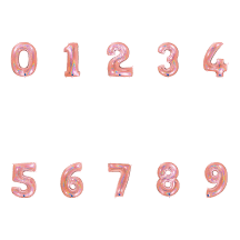 Ballon Aluminium Chiffre Holo Rose 1M 40 pouces 0 à 9 | Fiesta Factory à petit prix