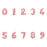 Ballon Aluminium Chiffre Holo Rose 1M 40 pouces 0 à 9 | Fiesta Factory à petit prix
