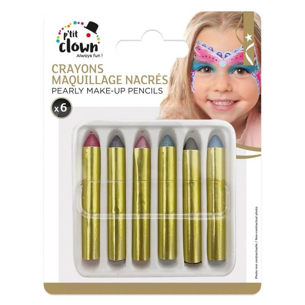 Crayons Maquillage Gras Nacrés – Lot de 6 - 23354 - Pinceaux & Accessoires de Maquillage