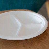 Assiette Ronde 3 Compartiments Fibres Végétales Ø 26 cm – Paquet de 50 - G10060 - Assiettes en carton & bois