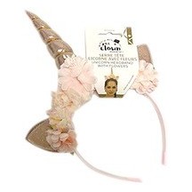 Serre-tête Licorne avec Fleurs Roses - 23821 - Serre-tête