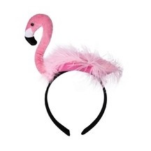 Serre-tête Flamant Rose avec Plumes - 24348 - Serre-tête