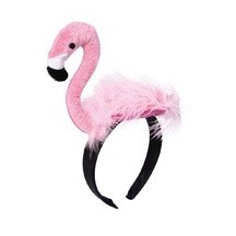 Serre-tête Flamant Rose avec Plumes - 24348 - Serre-tête