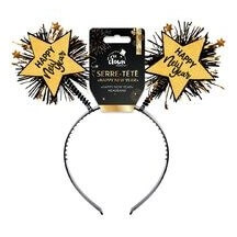 Serre-tête Happy New Year Or et Noir - 24364 - Serre-tête