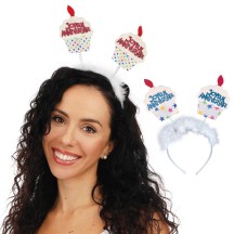 Serre-tête Gâteau Joyeux Anniversaire – Couleur Aléatoire - 40980 - Serre-tête