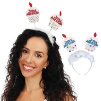 Serre-tête Gâteau Joyeux Anniversaire – Couleur Aléatoire - 40980 - Serre-tête
